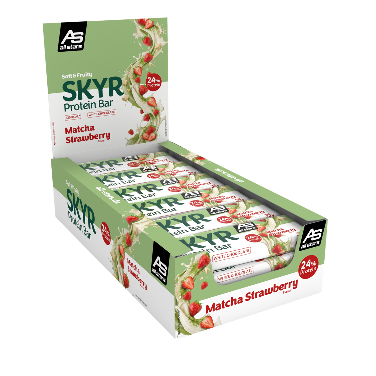 Matcha Skyr Protein Riegel mit Erdbeere
