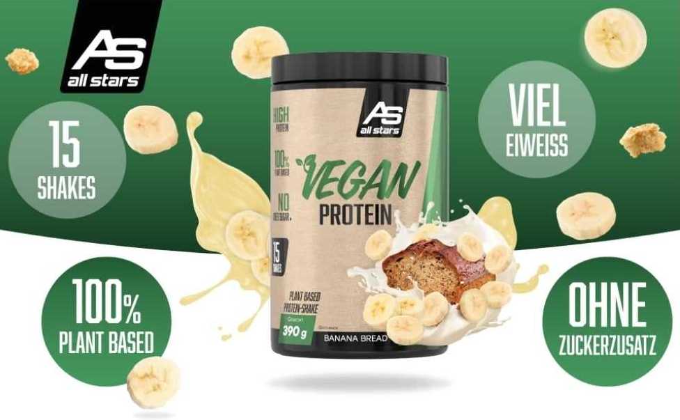 All Stars ALL STARS VEGAN PROTEIN 390G Banánový chlebíček