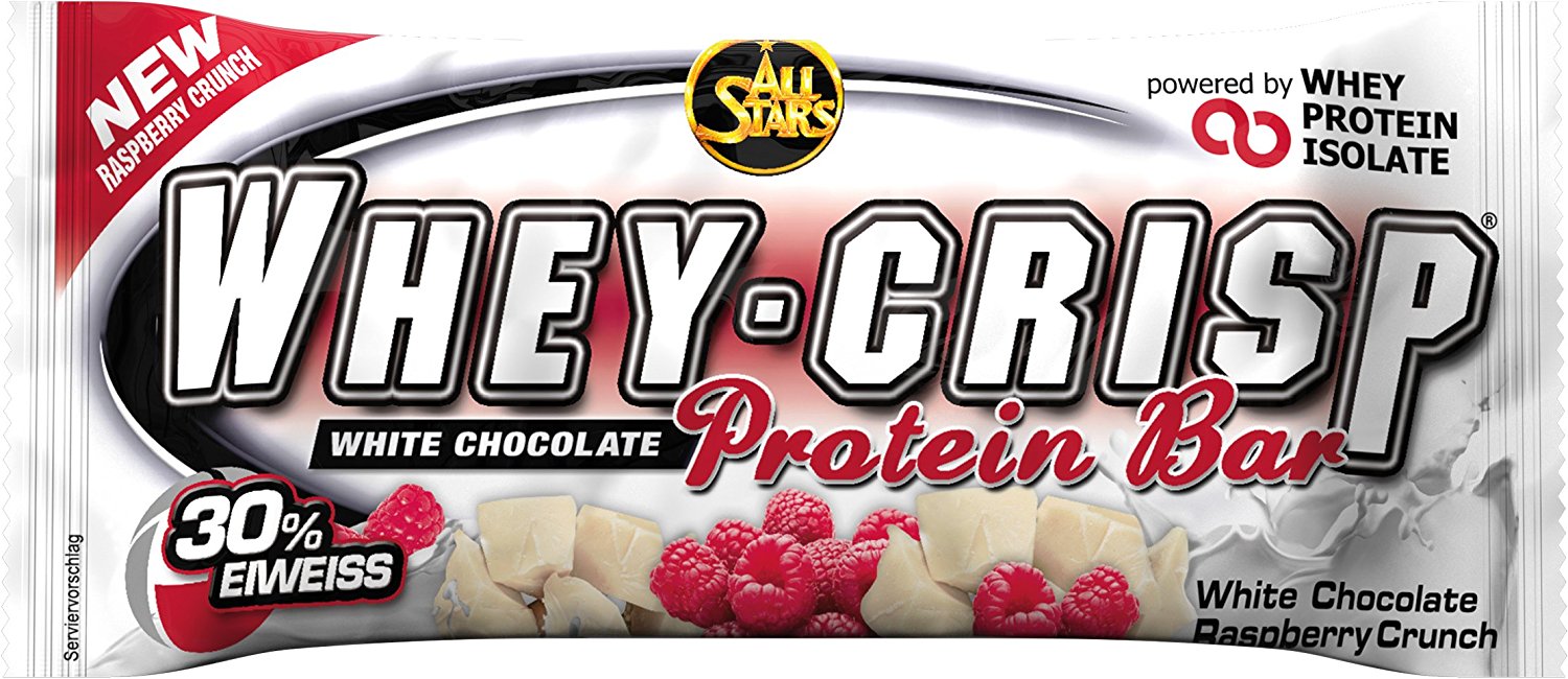 All Stars ALL STARS WHEY-CRISP PROTEIN BAR 50g Bílá čokoláda - malina