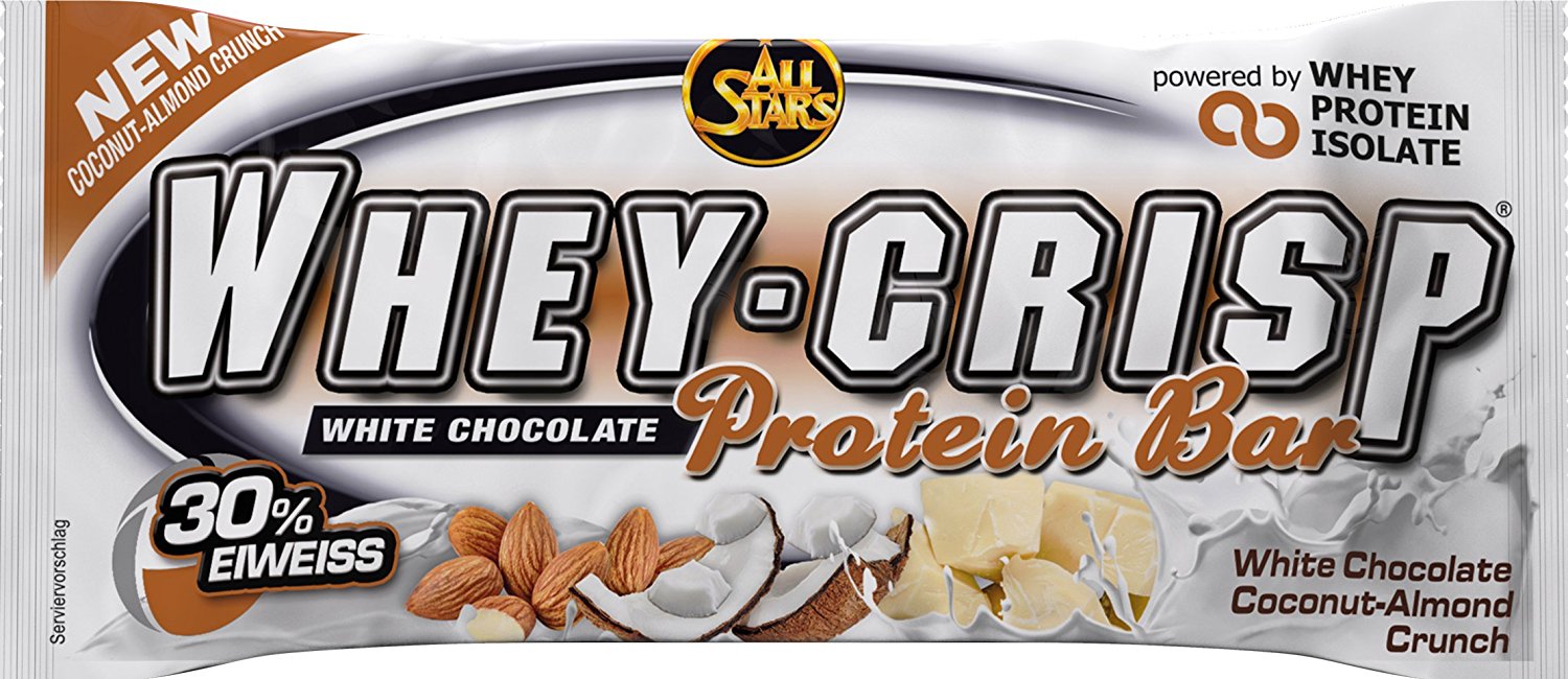 All Stars ALL STARS WHEY-CRISP PROTEIN BAR 50g Bílá čokoláda - kokos/mandle