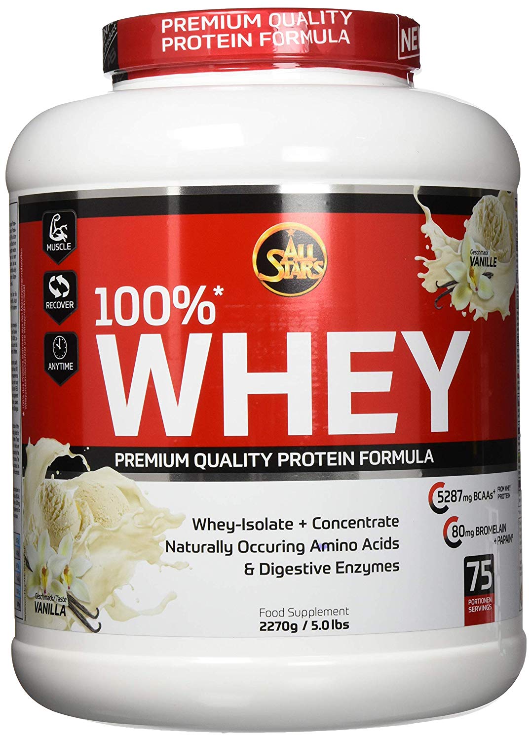 All Stars ALL STARS 100% WHEY PROTEIN 2270g  Vanilka